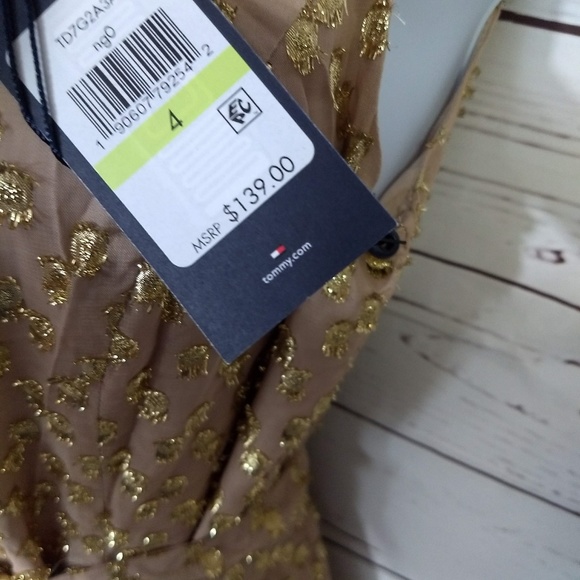 Tommy Hilfiger NWT ($139) A-Line Dot Shimmer Dress - Picture 3 of 7